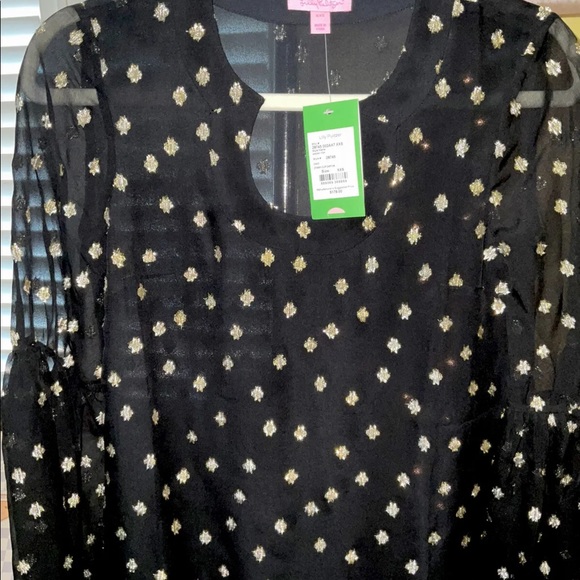 Lilly Pulitzer NWT Amory Top Onyx Starry Clip Size XXS - Picture 5 of 11